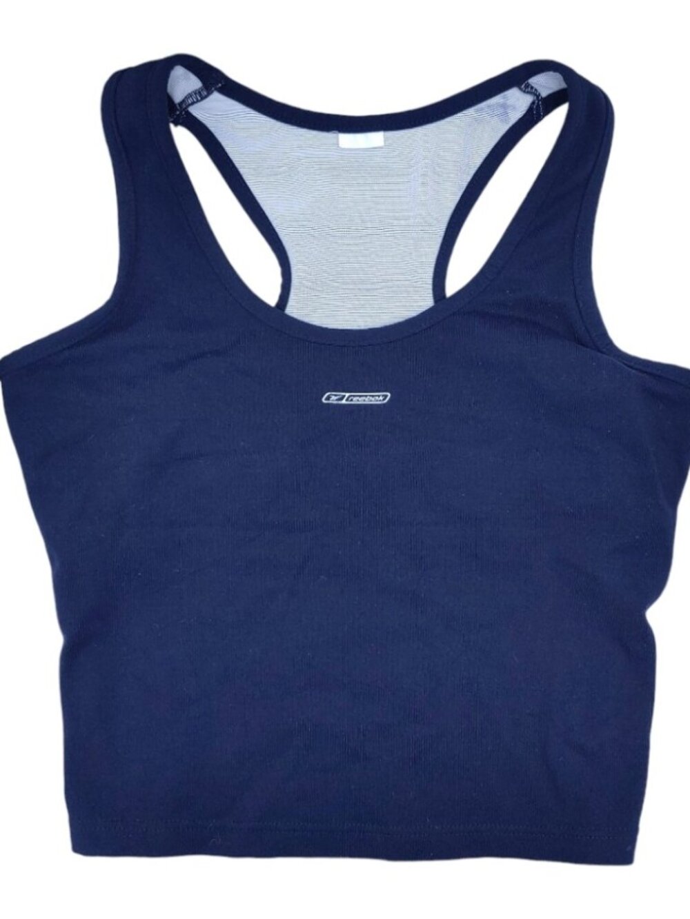 Reebok Womens Small Sports Bra Tank Top Black Wireless Racerback Athletic Crop